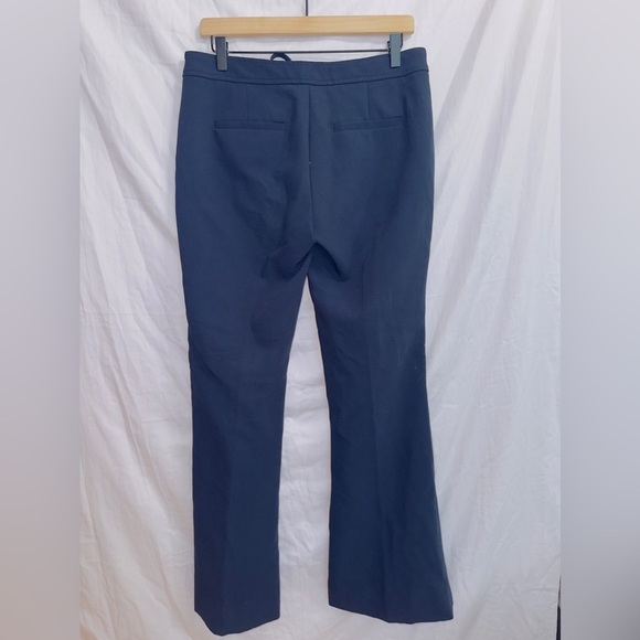 Banana Republic x Olivia Palermo Tuxedo Stripe Navy Blue Lace Front Flared Pants - Picture 6 of 6